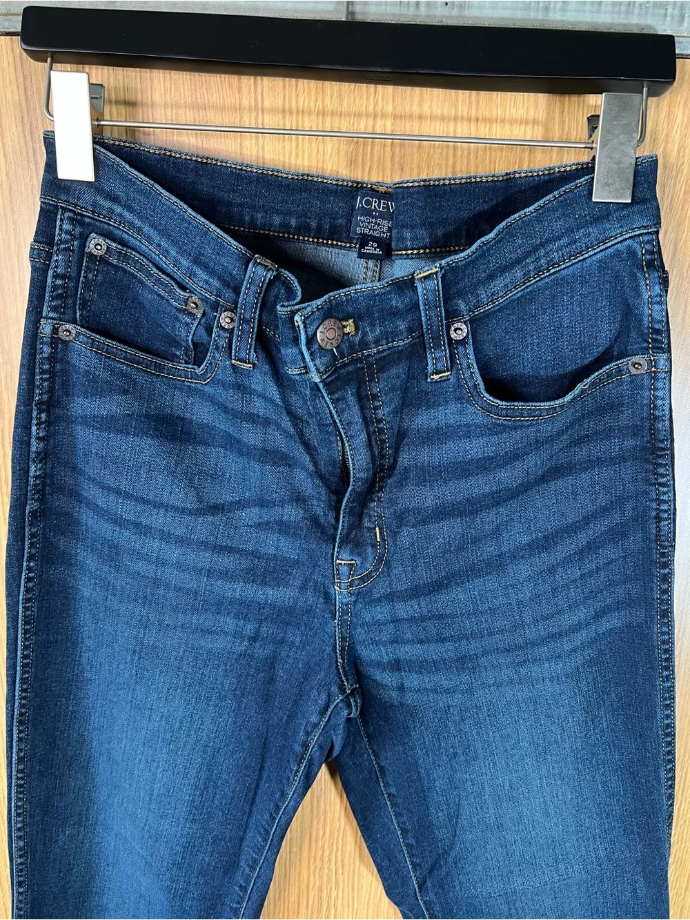 J. Crew High Rise Vintage Straight Leg Dark Denim Jeans Size 29